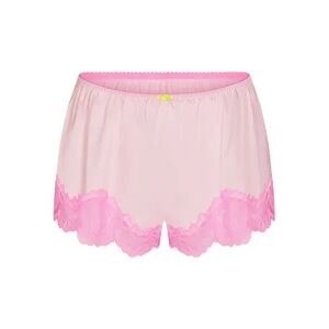 SKIMS WOVEN SHINE LACE TAP SHORT CHERRY BLOSSOM SMALL